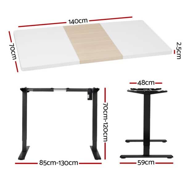 Artiss Motorised Standing Desk Sit Stand Desks 140CM - Image 2