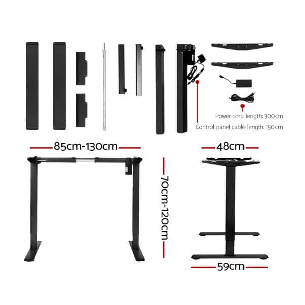 Artiss Standing Desk Motorised Rustic Brown 140CM - Image 2