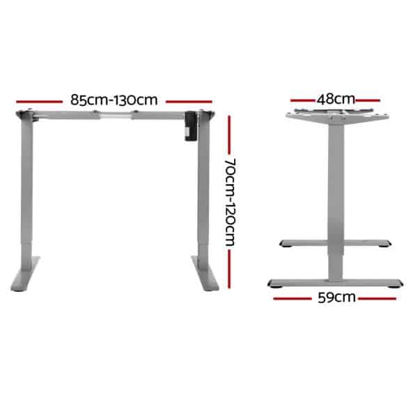 Artiss Electric Standing Desk Frame Only Height Adjustable 70KG Load Grey - Image 2