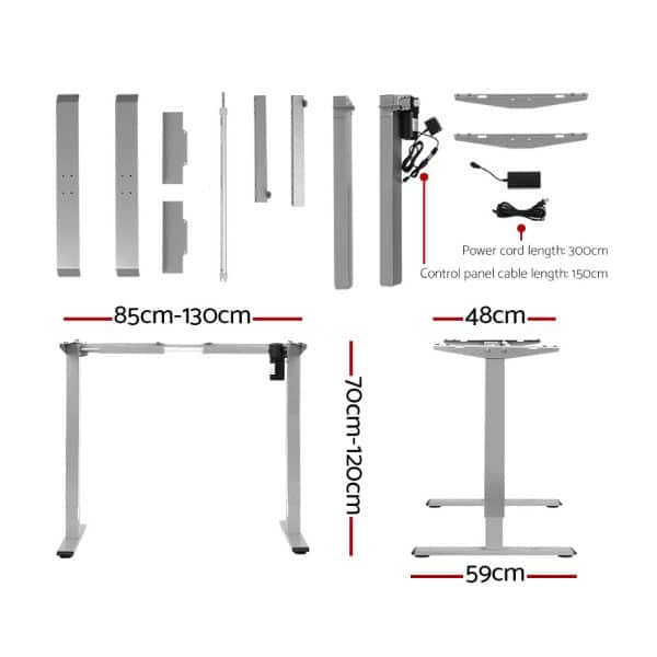 Artiss Standing Desk Motorised 140CM Rustic Brown - Image 2