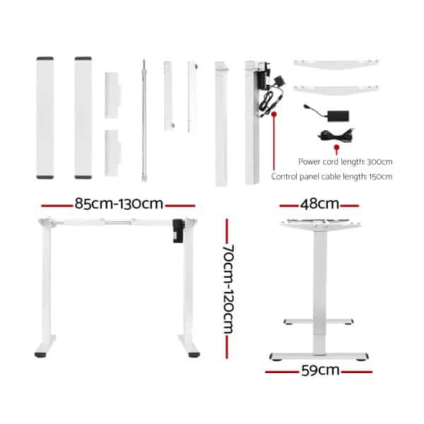 Artiss Standing Desk Motorised Sit Stand Desks White Oak 120CM - Image 2