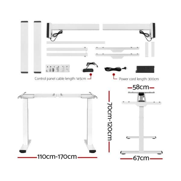 Artiss Standing Desk Motorised Dual Motor 140CM Black - Image 2
