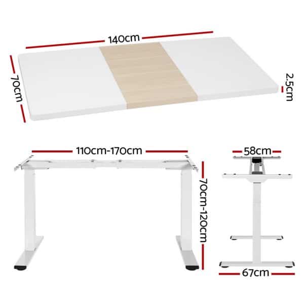 Artiss Standing Desk Motorised Dual Motor 140CM - Image 2