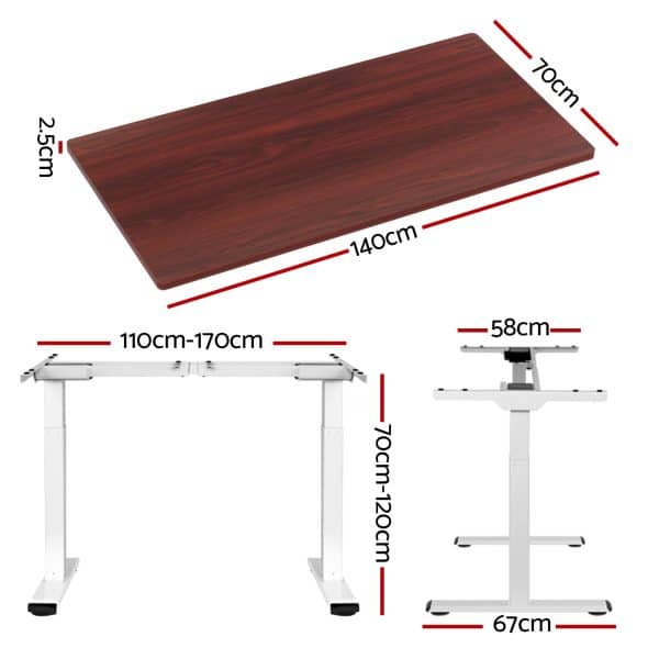 Artiss Standing Desk Motorised Dual Motor 140CM Walnut - Image 2