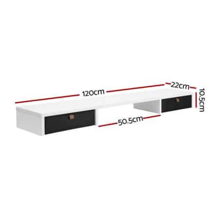 Artiss Standing Desk Desktop Storage Rack Shelf Removable Bookshelf Drawer 120cm - Image 2