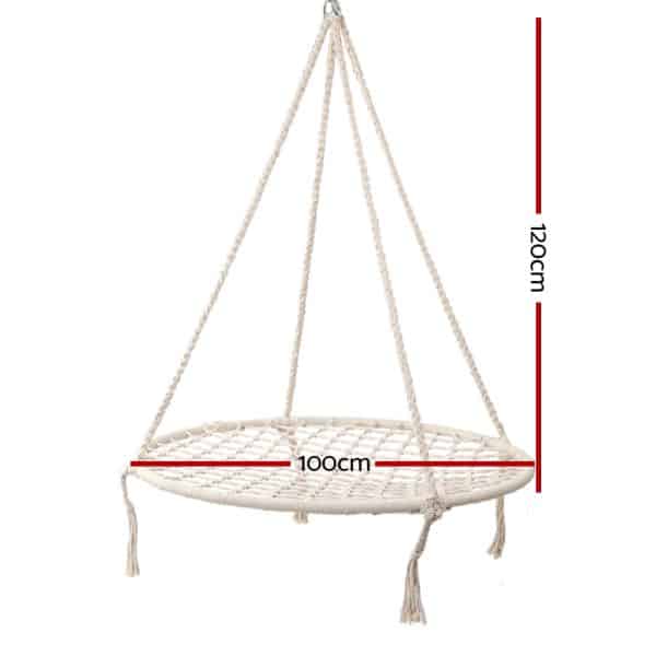 Gardeon Hammock Chair Outdoor Tree Swing Nest Web Hanging Seat 100cm - Image 2