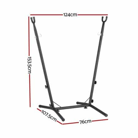 Gardeon Hammock Chair Stand Metal Frame Black - Image 2