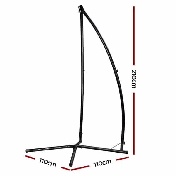 Gardeon Hammock Chair Steel Stand Outdoor Furniture Heavy Duty Black - Image 2