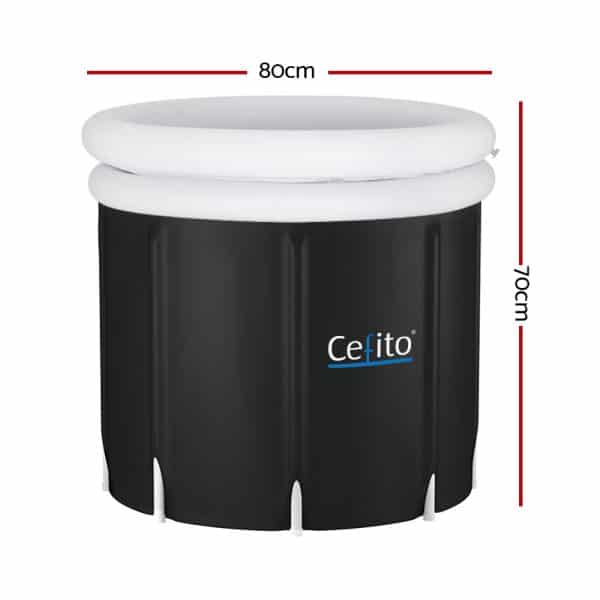 Weisshorn Portable Ice Bath Tub 70X80CM Inflatable Folding Bathtub Spa Massage - Image 2