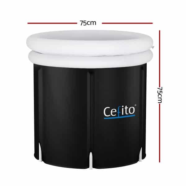 Weisshorn Portable Ice Bath Tub 75X75CM Inflatable Folding Bathtub Spa Massage - Image 2