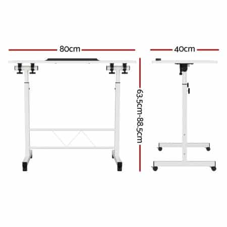 Artiss Laptop Desk Table Adjustable 80CM White - Image 2