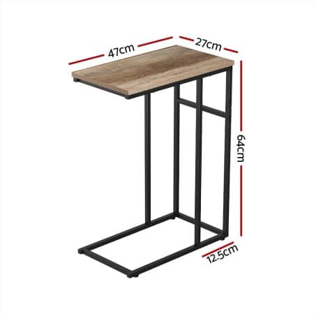 Artiss Coffee Table Side Table Walnut Anika - Image 2