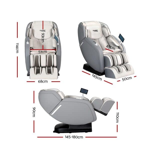 Livemor 4D Massage Chair Electric Recliner Home Massager Gary - Image 2