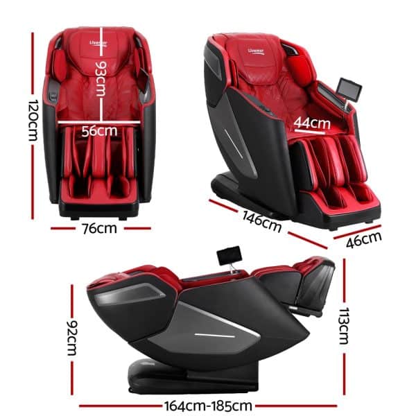Livemor 4D Massage Chair Electric Recliner Home Massager Red - Image 2