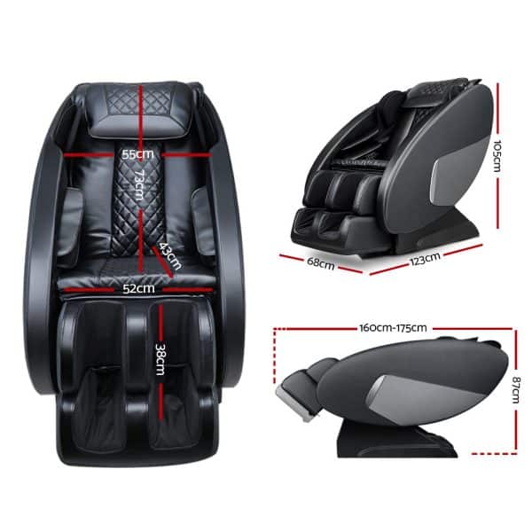 Livemor Massage Chair Electric Recliner Massager Black Ellmue - Image 2