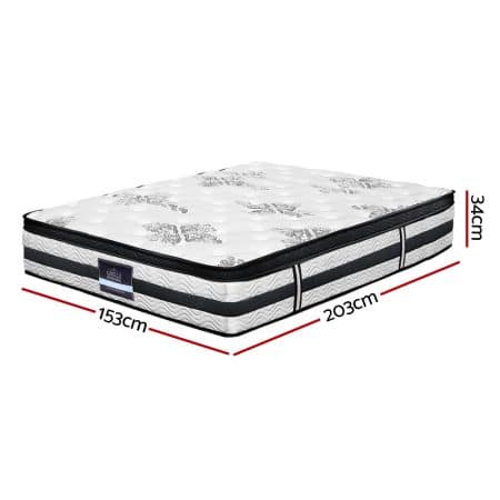 Giselle Bedding 34cm Mattress Euro Top Pocket Spring Queen - Image 2