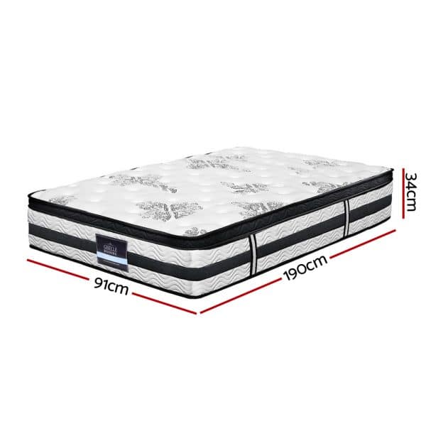 Giselle Bedding 34cm Mattress Euro Top Pocket Spring Single - Image 2