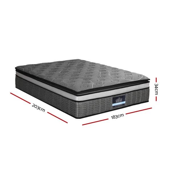 Giselle Bedding 34cm Mattress Double Layer Pocket Spring King - Image 2