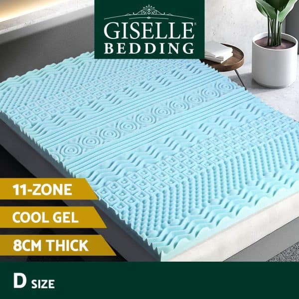 Giselle Bedding Memory Foam Mattress Topper 11-Zone 8cm Double - Image 2