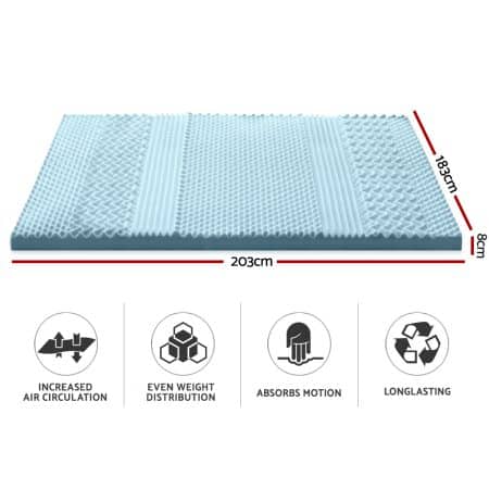 Giselle Bedding Memory Foam Mattress Topper 7-Zone 8cm King - Image 2