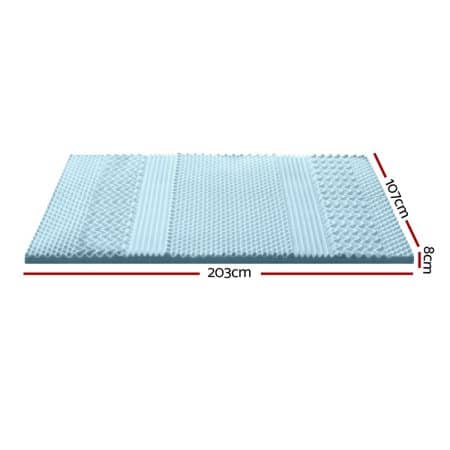 Giselle Memory Foam Mattress Topper 7-Zone 8cm King Single - Image 2
