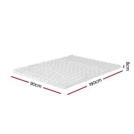 Giselle Bedding Memory Foam Mattress Topper 7-Zone Airflow Pad 8cm Single White - Image 2