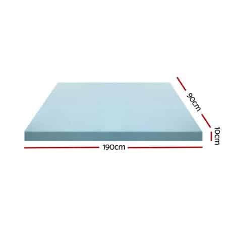 Giselle Bedding Memory Foam Mattress Topper Cool Gel Bed Mat Bamboo 10cm Single - Image 2