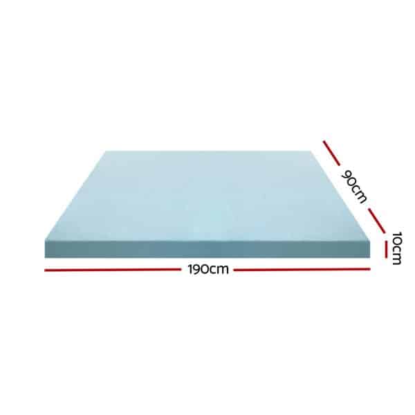 Giselle Bedding Memory Foam Mattress Topper Cool Gel Bed Mat Bamboo 10cm Single - Image 2
