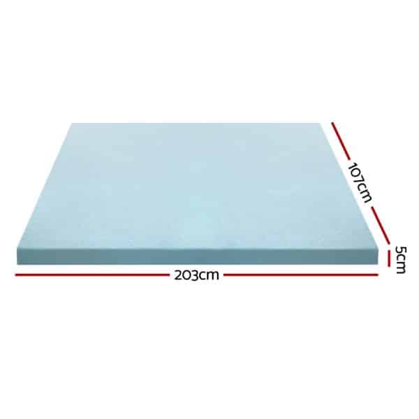Giselle Bedding Memory Foam Mattress Topper Cool Gel 5cm King Single - Image 2