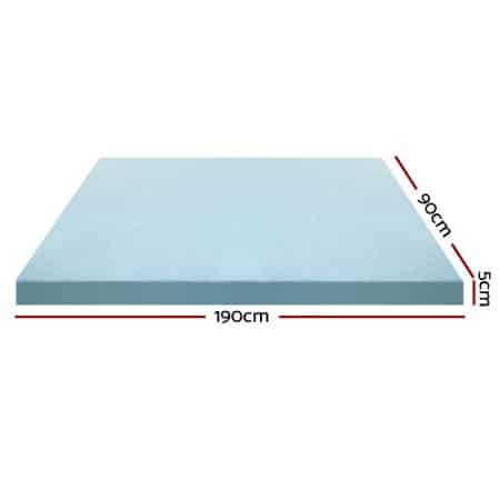 Giselle Bedding Memory Foam Mattress Topper Cool Gel 5cm Single - Image 2