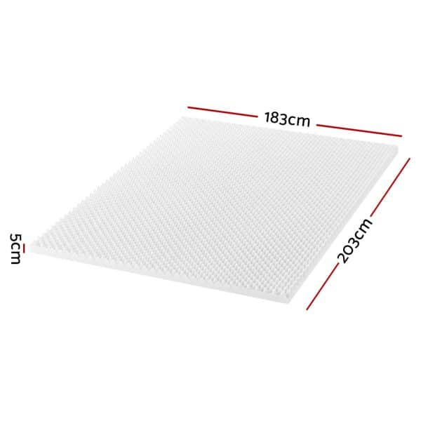 Giselle Bedding Memory Foam Mattress Topper Egg Crate 5cm King - Image 2