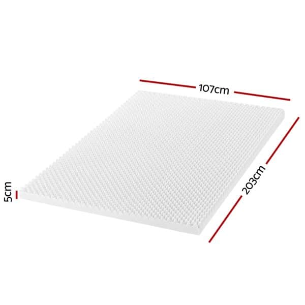 Giselle Bedding Memory Foam Mattress Topper Egg Crate 5cm King Single - Image 2