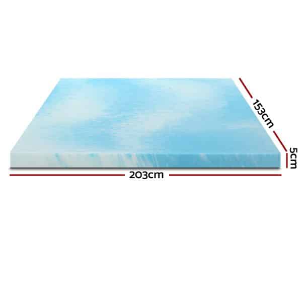 Giselle Bedding Memory Foam Mattress Topper Gel 5cm Queen - Image 2