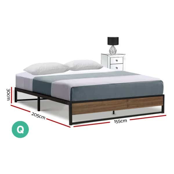 Artiss Bed Frame Metal Frame Bed Base OSLO - Queen - Image 2
