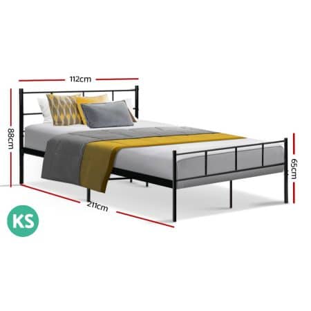 Artiss Bed Frame King Single Metal Bed Frames SOL - Image 2