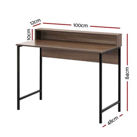 Artiss Computer Desk Shelf Oak 100CM - Image 2