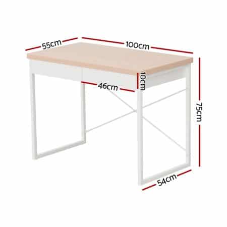 Artiss Computer Desk Drawer Storage Oak 100CM - Image 2