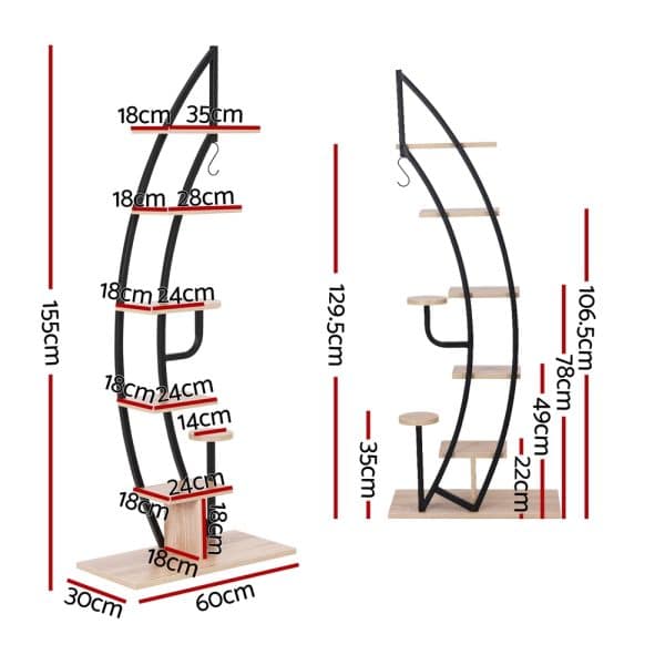 Artiss Plant Stand 6 Tier Ladder Corner Shelf - Image 2