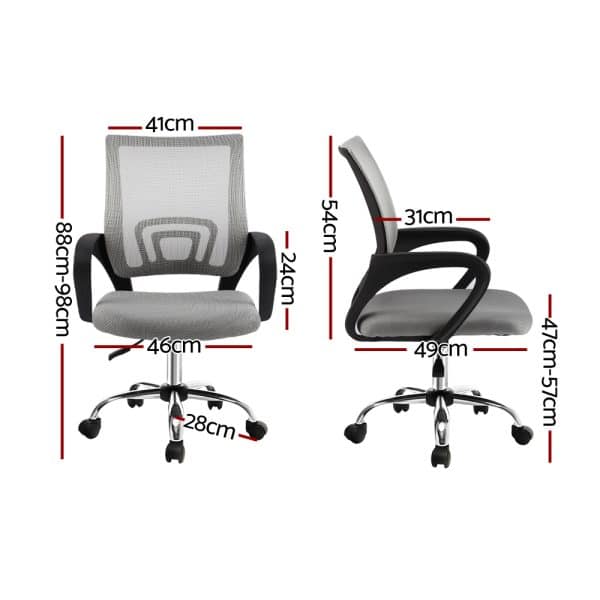 Artiss Mesh Office Chair Mid Back Grey - Image 2