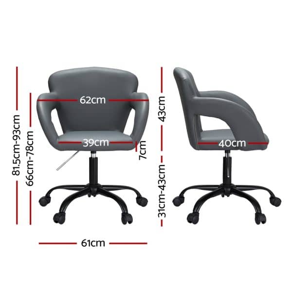 Artiss Office Chair Mid Back Grey - Image 2