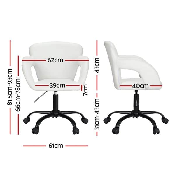 Artiss Office Chair Mid Back White - Image 2