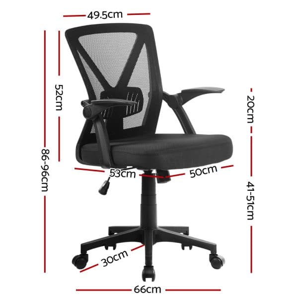 Artiss Mesh Office Chair Mid Back Black - Image 2