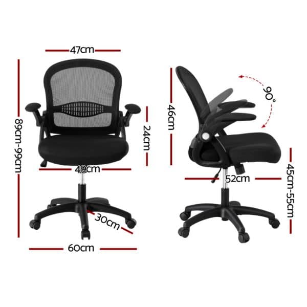 Artiss Mesh Office Chair Computer Gaming Desk Chairs Work Study Mid Back - Image 2