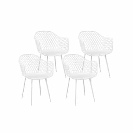 Gardeon 4PC Outdoor Dining Chairs PP Lounge Chair Patio Furniture Garden White