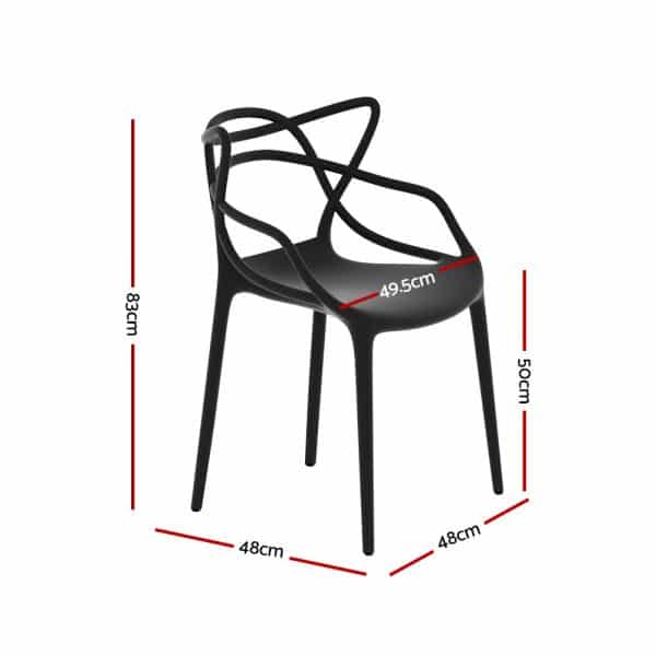 Gardeon 4PC Outdoor Dining Chairs PP Portable Stackable Chair Patio Furniture - Image 2