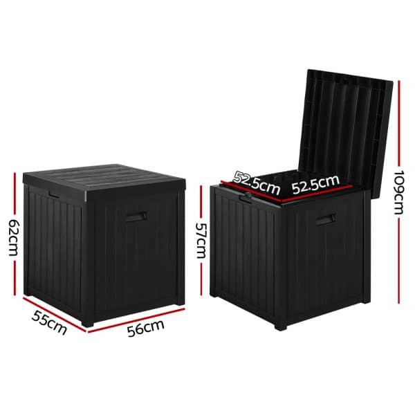 Gardeon Outdoor Storage Box 195L Bench Seat Garden Deck Toy Tool Sheds - Image 2