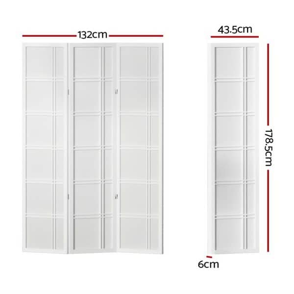 Artiss 3 Panel Room Divider Screen 132x179cm Nova White - Image 2