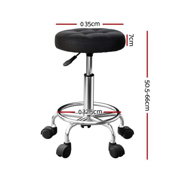 Artiss Salon Stool Round Swivel Chairs - Image 2