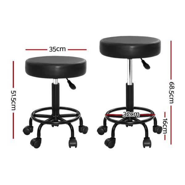 Artiss Salon Stool Round Swivel Chair - Image 2