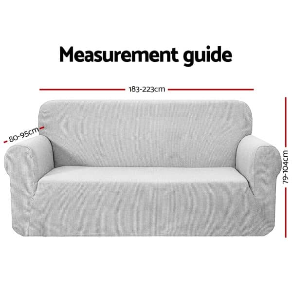 Artiss Sofa Cover Couch Covers 3 Seater High Stretch Grey - Image 2